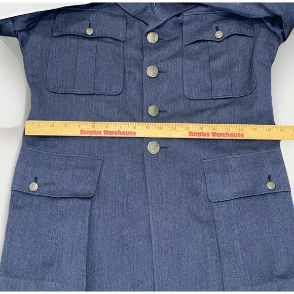 Vintage 1950s Men’s Officer USAF Blue Wool Coat Air Force Dress Jacket Size 40L - Picture 9 of 13